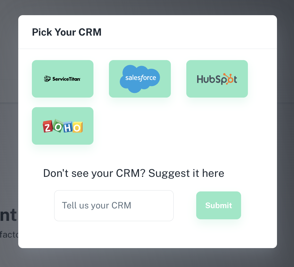 Integrate your CRM with our customized platform
